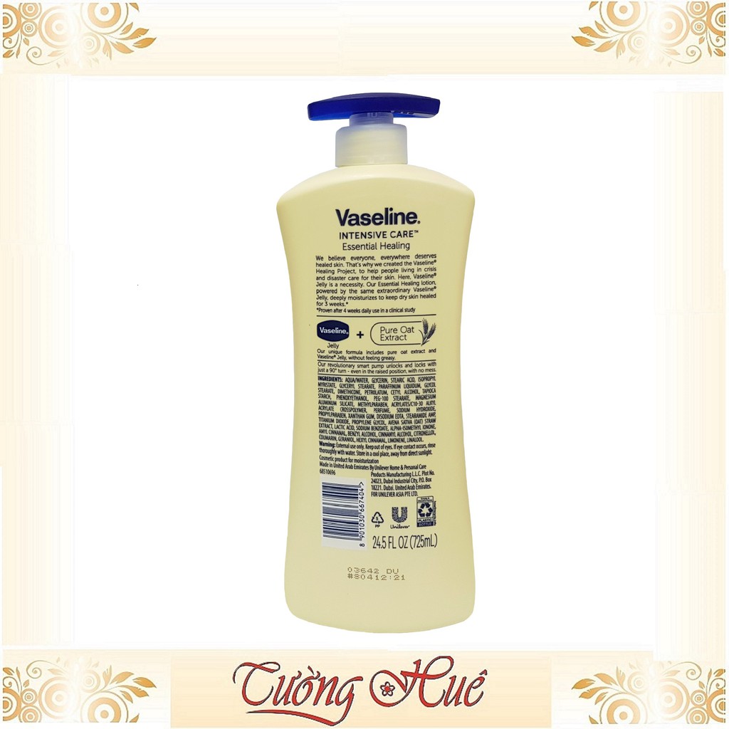 Dưỡng Thể Cấp Ẩm, Phục Hồi Da Vaseline Jelly Pure Oat Extract Essential Healing - 725ml - Vàng ( Mẫu Mới 2021 ) | BigBuy360 - bigbuy360.vn