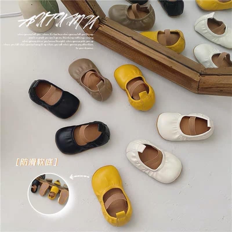  Giày bé gái phong cách Hàn da mềm có quai ngang chống rơi tụt