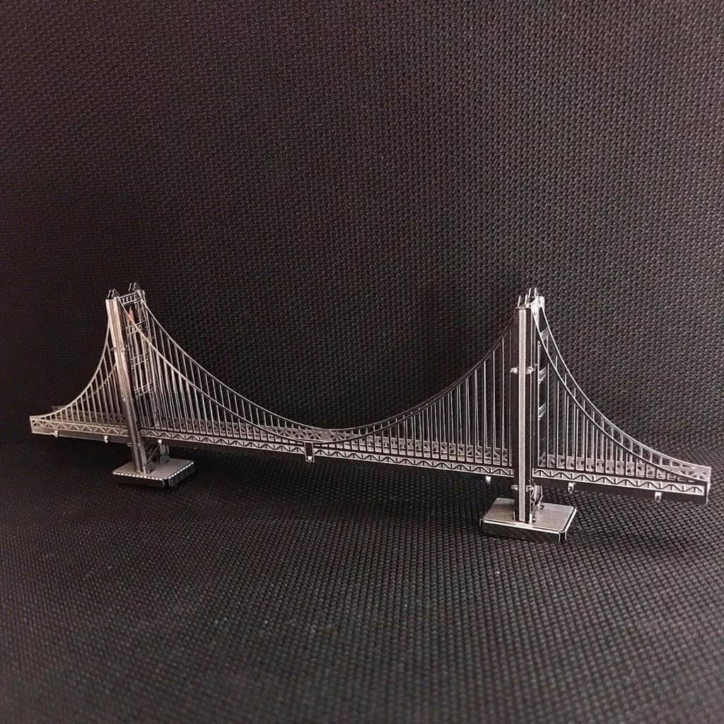 Mô hình 3D kim loại Cầu cổng vàng ở San Francisco Mỹ, Mô hình lắp ráp 3D thép không gỉ cao cấp - Chưa lắp