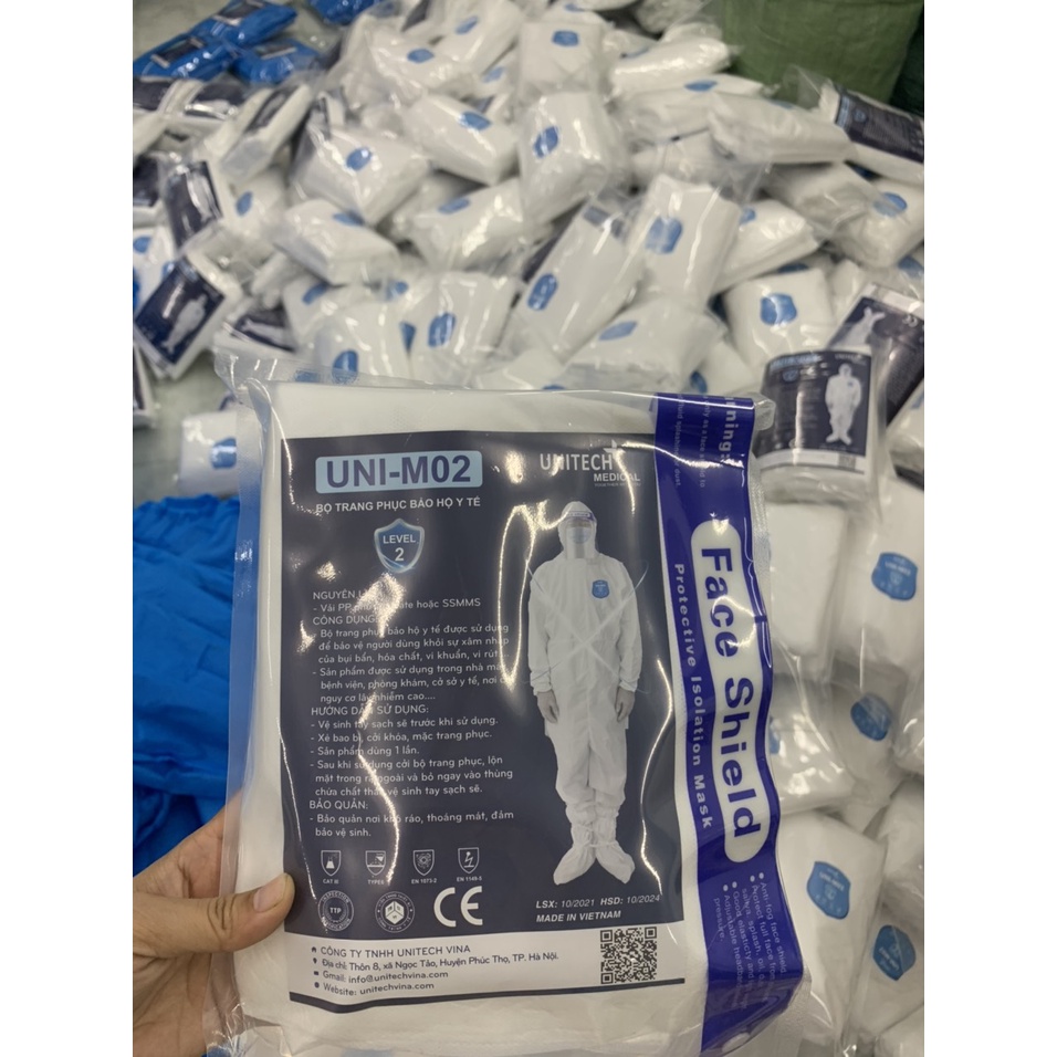 Bộ phòng dịch level 2 vải SMS FREESHIP Bộ phòng dịch cấp độ 2 - có giấy chứng nhận đầy đủ - hàng công ty - Uni-M02