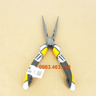 Kềm mỏ nhọn dài cao cấp kapusi 8 inch - xám cán sọc