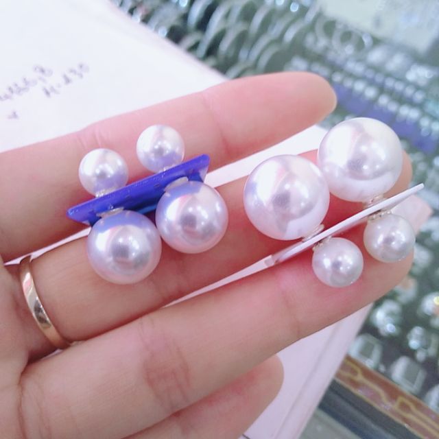 Bông tai bạc bông Ngọc Trai nhân tạo chốt bạc ta