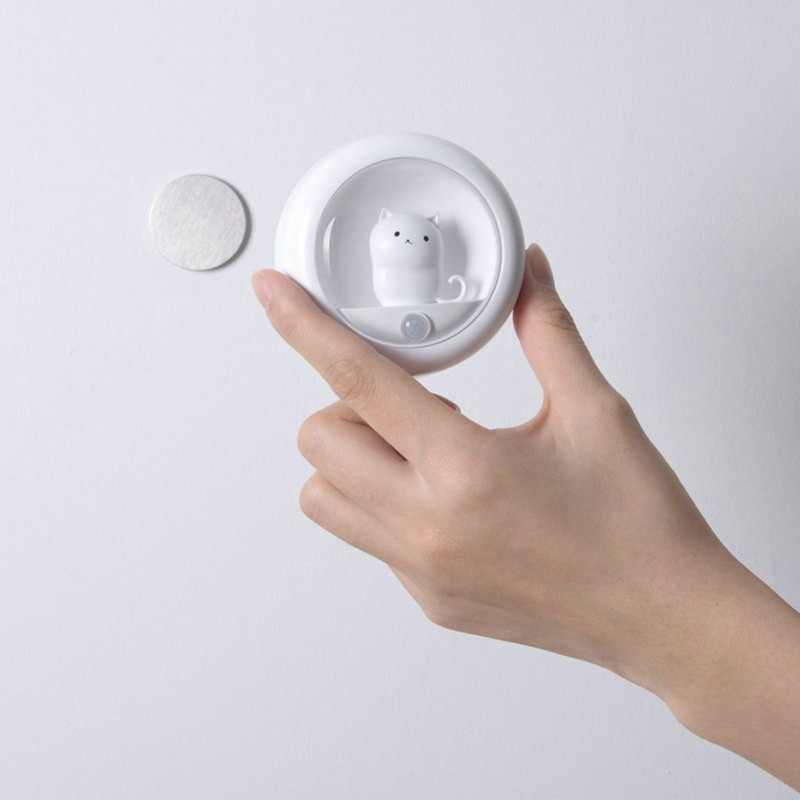Đèn Ngủ LED Cảm Biến Chuyển Động PIR Có Thể Sạc Lại Bằng Cổng USB Cho Mèo