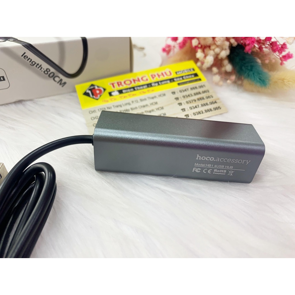 Bộ hub chia 4 cổng usb Hoco HB1 - truyền tải dữ liệu nhanh - sạc cùng lúc nhiều thiết bị