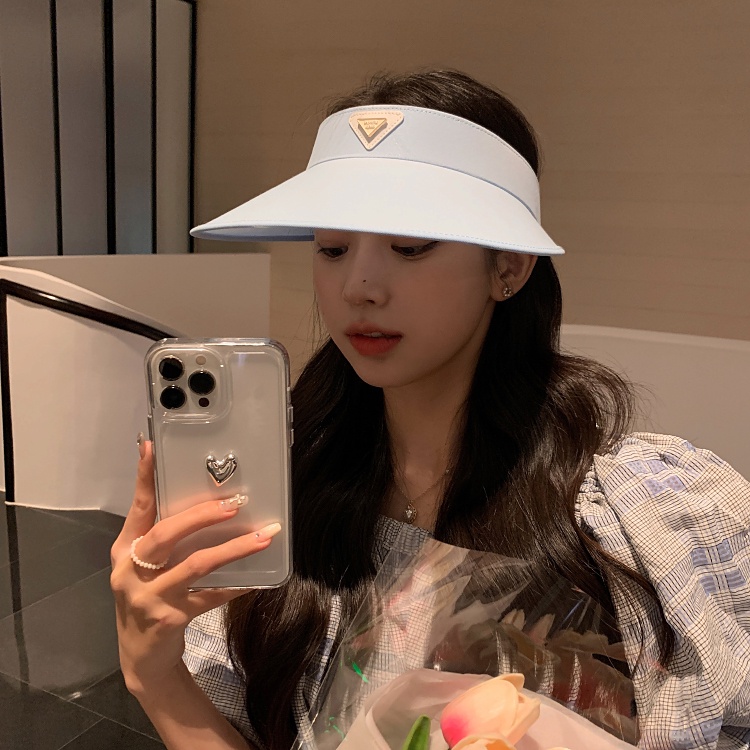 Mũ lưỡi trai rộng vành hở chóp chống nắng / tia cực tím thời trang xuân hè dễ phối đồ khi đi du lịch