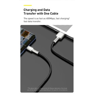 Cáp sạc nhanh type-C (25cm) Baseus Cafule Series Metal Data Cable 40W