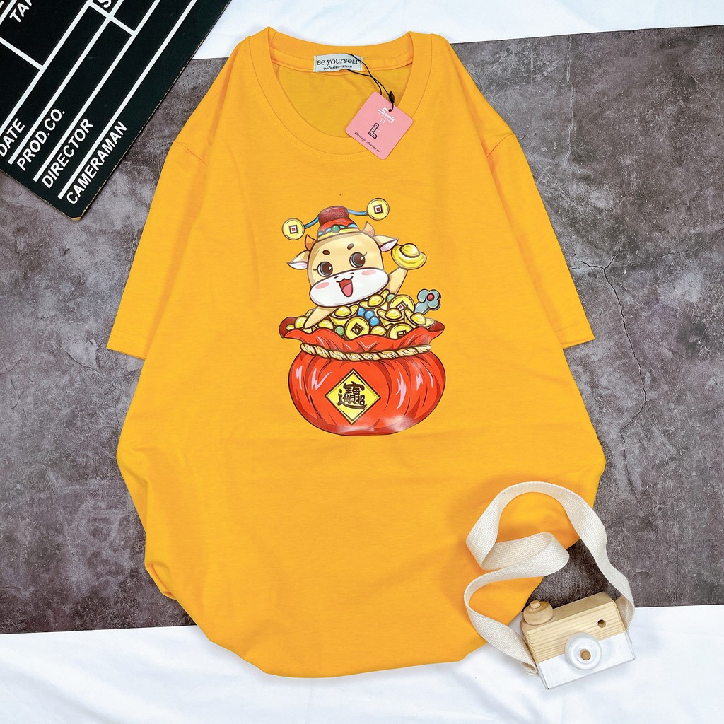 [FREESHIP] - ÁO THUN TAY NGẮN TẾT ÔM TÚI TIỀN NAM NỮ SIZE M L XL