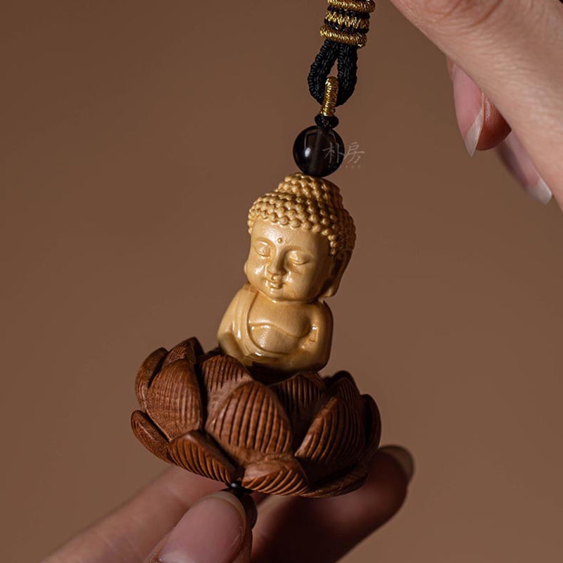 Mặt Dây Treo Gương Chiếu Hậu Xe Hơi Hình Hoa Sen Vàng Khắc Chữ You Life 6.24