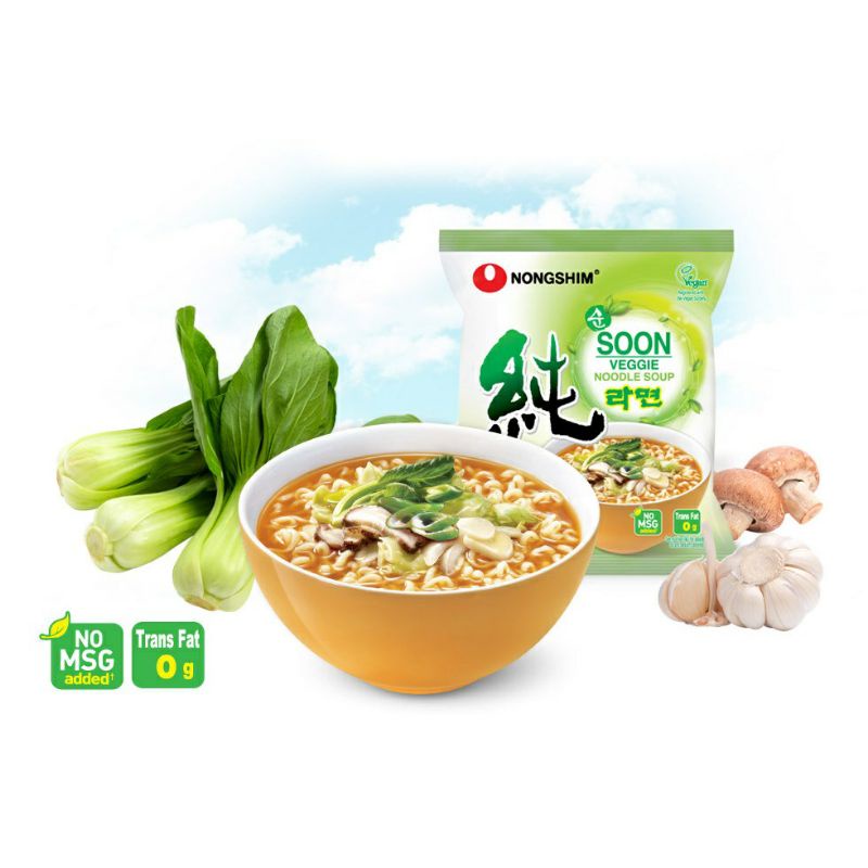 Mì chay Soon Veggie Ramyun Hàn Quốc Nongshim gói 112gr