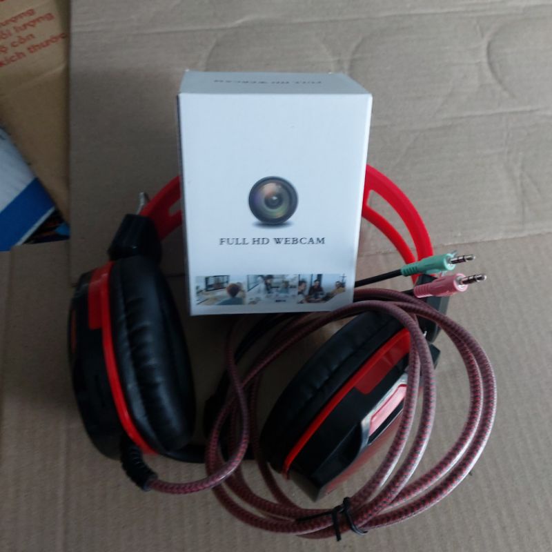 Combo phụ kiện học online - Webcam + Tai nghe tích hợp mic học tập zoom, học zalo tại nhà