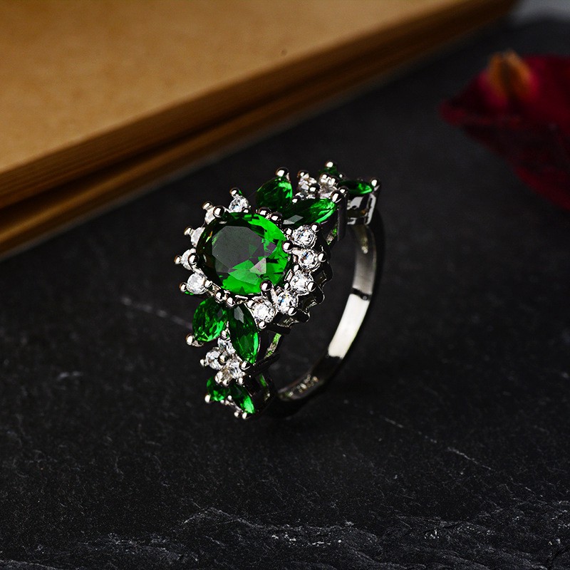 Nhẫn đeo tay bằng kim loại đính đá màu sắc thanh lịch cho nữ