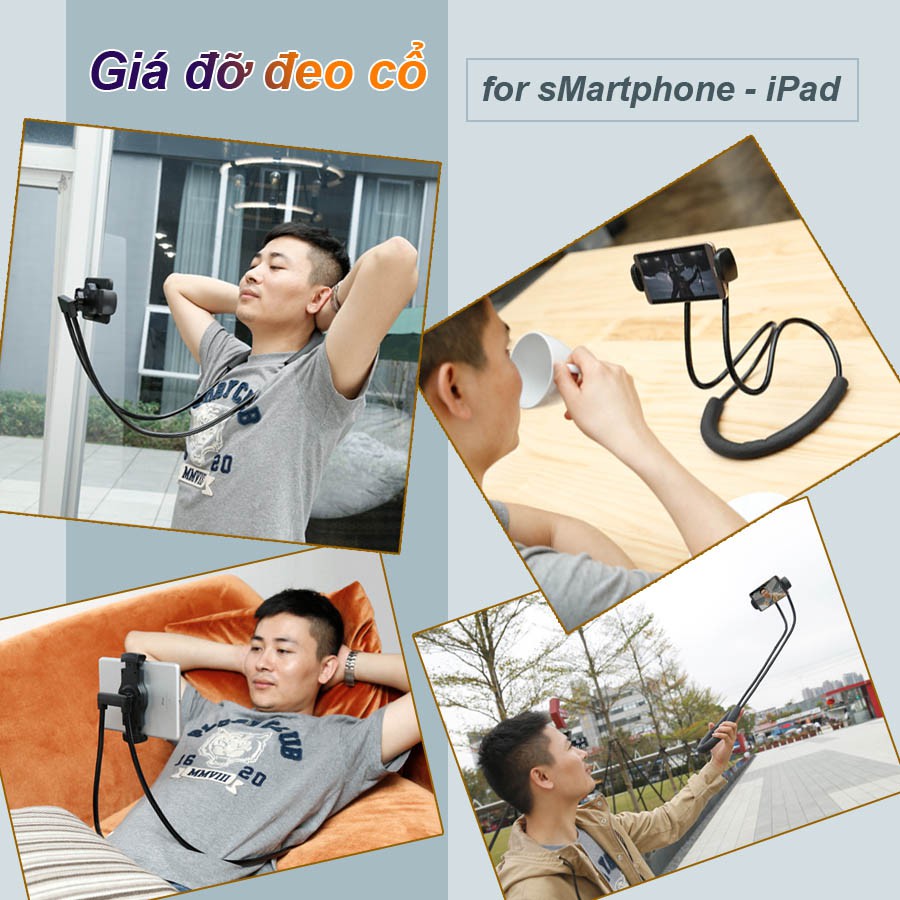 Giá đỡ đeo cổ cho Smartphone, iPad đa tư thế