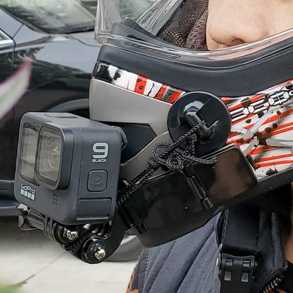 TUYU Mũ bảo hiểm full-face Giá đỡ cằm cho GoPro Hero 9 8 7 5 Yi 4K Dây đeo máy ảnh Insta360 có thể gập lại Phụ kiện gắn cằm phía trước