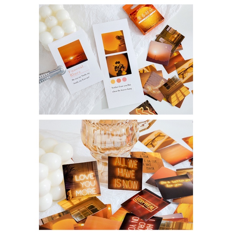 Hộp 46 Miếng Dán Sticker Trang Trí Tường Hình Phong Cảnh Hoàng Hôn Box Sticker ST304