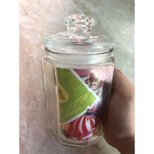 Hũ thuỷ tinh đựng gia vị có nắp ron nhựa kín hơi 550ml 16cm x 8cm