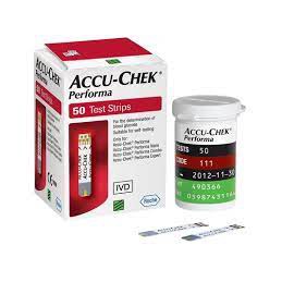 Hộp 25/50 Que thử đường huyết tiều đường Accuchek Performa của hãng Roche/Đức