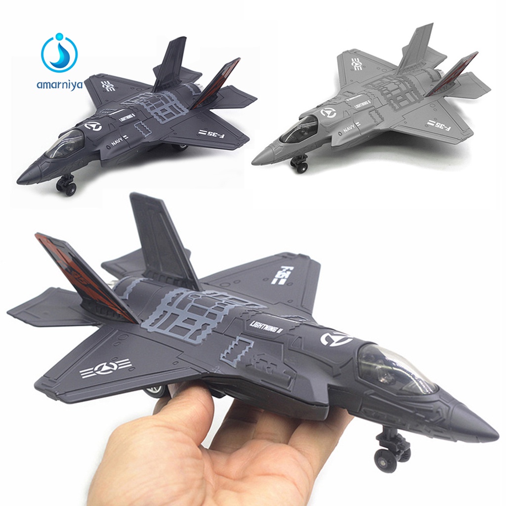 Mô Hình Máy Bay Chiến Đấu F-35 Bằng Hợp Kim Cỡ Lớn Có Đèn LED Và Nhạc Độc Đáo