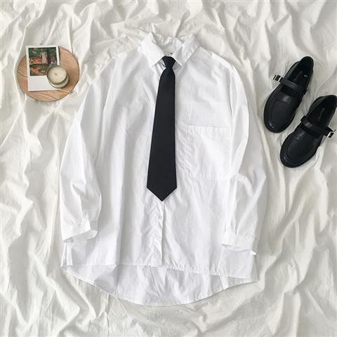 Áo sơ mi tay dài màu trơn thời trang cho nữ