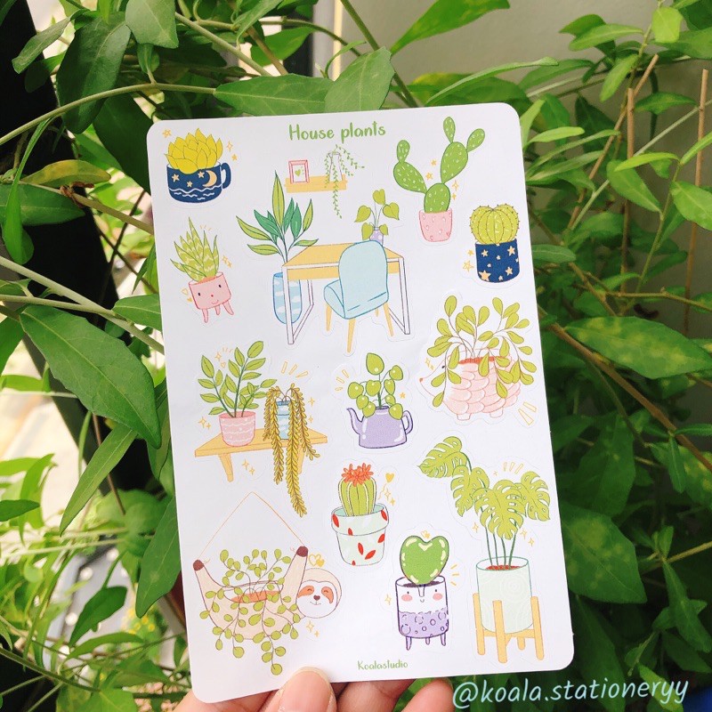 Bullet Journal Sticker - House plants - Trang trí sổ planner