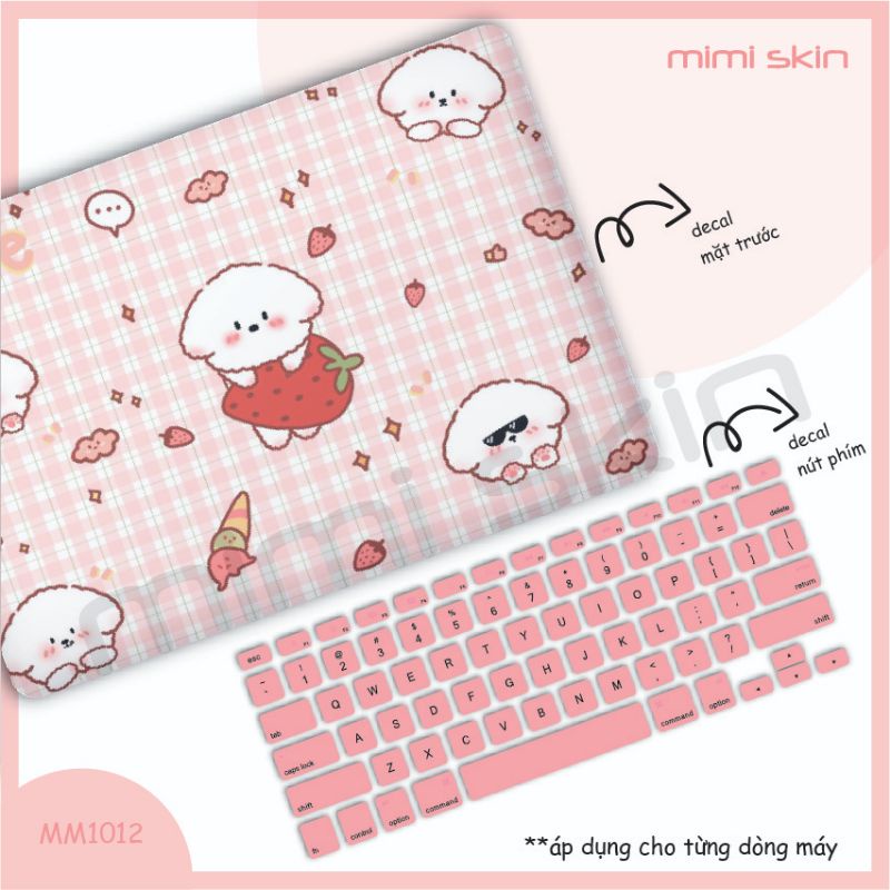 Skin laptop Dâu đỏ cắt theo từng đời máy asus, hp, dell, macbook, acer, lenovo hiệu MIMISKIN