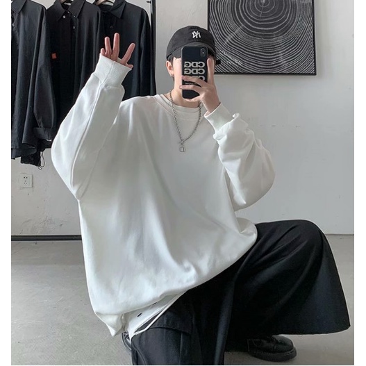 Áo Sweater Trơn Mỏng Tay Dài Cổ Tròn Thời Trang Cho Unisex Chất Lượng Cao Size M-3XL