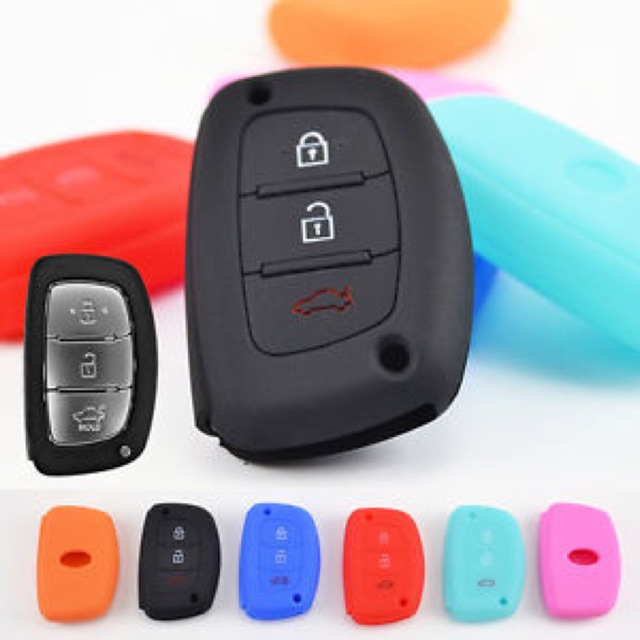 Áo bọc silicon bảo vệ chìa khoá smartkey Huyndai 3nút i10  Tucson