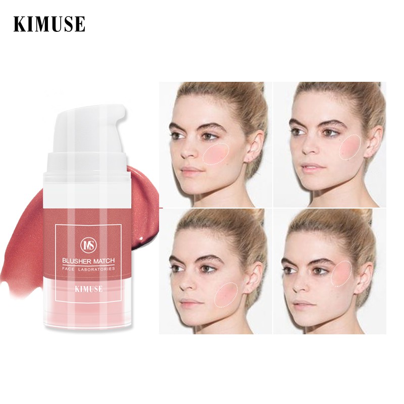 KIMUSE Phấn má hồng dạng lỏng Lâu trôi Không thấm nước Phấn má hồng tự nhiên 6ml