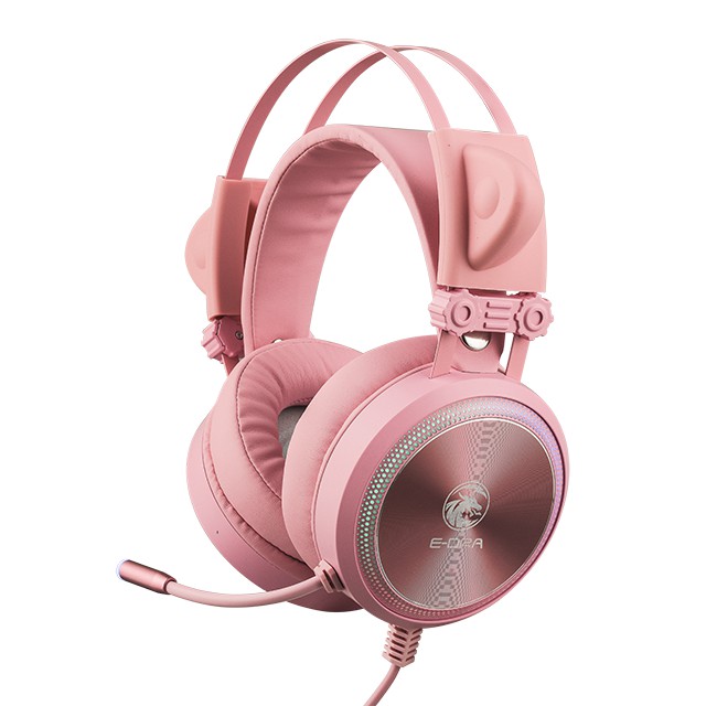 Tai nghe gaming E-Dra EH412 Pink giả lập 7.1 kết nối cổng USB - Hàng chính hãng