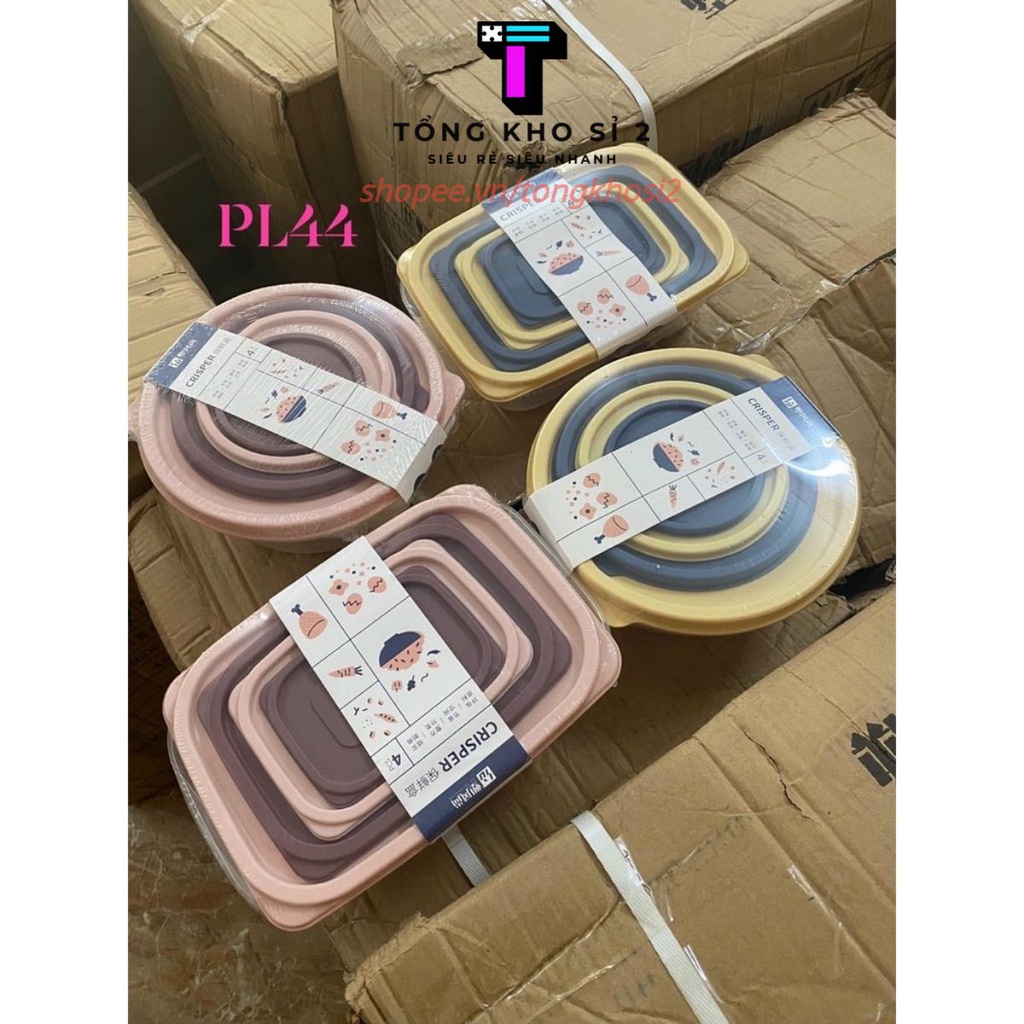 [Bộ 4 - hộp nhựa] Hộp nhựa đựng thực phẩm Crisper bảo quản thực phẩm an toàn ( #hộp nhựa đựng thực phẩm )