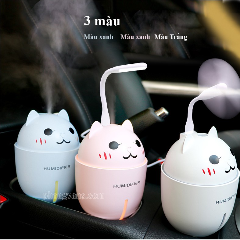 Máy phun sương tạo ẩm 320ml Humidifier HÌNH THÚ 3in1