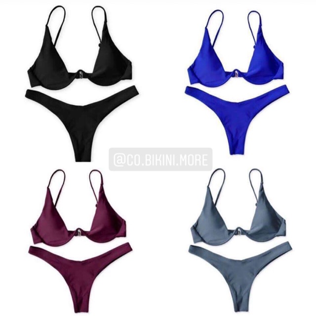 [BKN103] <ÂU> SET BIKINI BASIC NHIỀU MÀU QUẦN THONG/LỌT KHE (CÓ GỌNG) | BigBuy360 - bigbuy360.vn