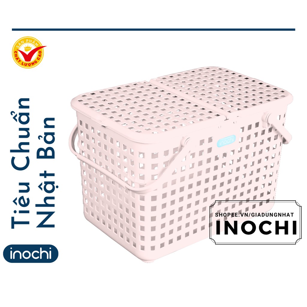 Giỏ Xách Quai Giữa Có Nắp Nachi Inochi, Nhựa Nguyên Sinh Cứng Cáp, Chứa Được Trọng Lượng Cao