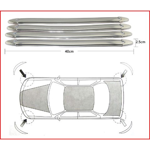 Bộ 4 Nẹp Chống Trầy, Xước Xe Ô Tô - Nẹp 4 Góc Xe Ô Tô - Dùng Cho Mọi Loại Xe CARZONE.TOP