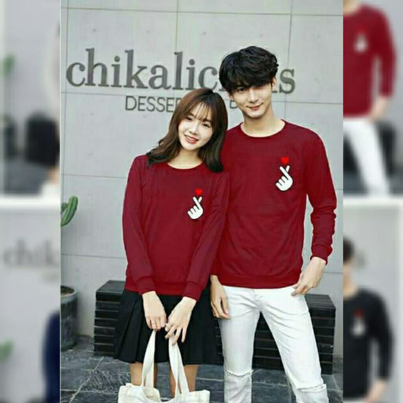 Áo Sweater In Hình Ngón Tay Tình Yêu Murmer Dễ Thương Cho Cặp Đôi