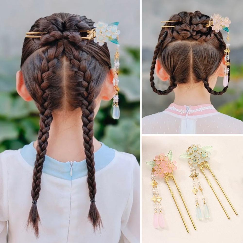 Trâm Cài Tóc Đuôi Ngựa Dáng Dài Hình Chữ U Phong Cách Hanfu Cổ Điển Ngọt Ngào Cho Nữ