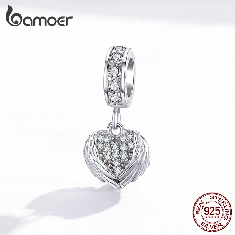 Phụ Kiện Vòng Tay Bamoer BSC138 Bạc 925 Mặt Hình Trái Tim Đính Đá Thời Trang Dành Cho Nữ