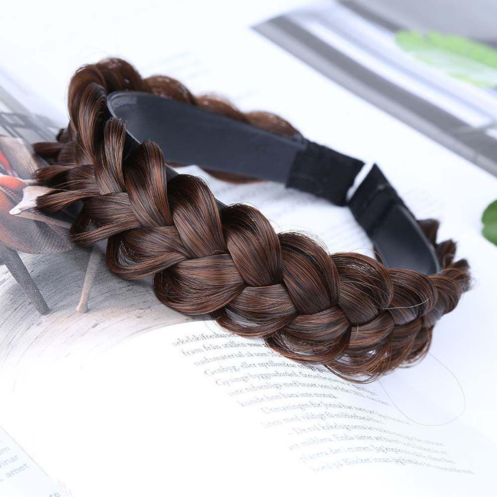 IVORY Lovely Women's Hair Band Fashion Wig Headband Fishbone Braid Hair Band Hair Accessories Cute Girls Headwear Creative Hairpiece Adjustable Twist Braid Korean Style Hairpin/Multicolor