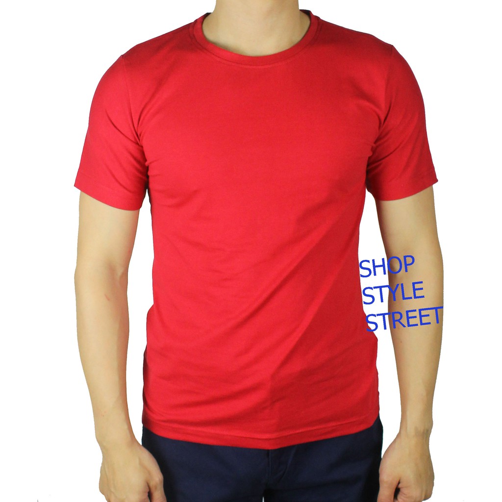 ÁO THUN CỘC TAY CỔ TRON MÀU ĐỎ