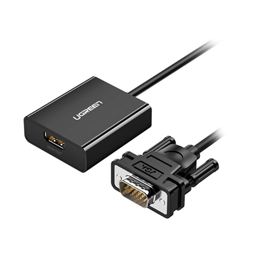 Cáp chuyển VGA sang HDMI Ugreen 60814 tích hợp Audio chính hãng - HapuStore