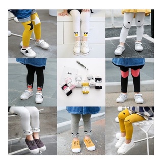 Quần legging dài tăm len con giãn giữ ấm cho bé hình đáng yêu cho bé gái