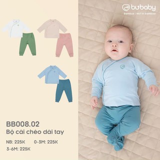 [BU - BU Bambus] Bộ dài tay cài chéo Bambus sơ sinh Bu