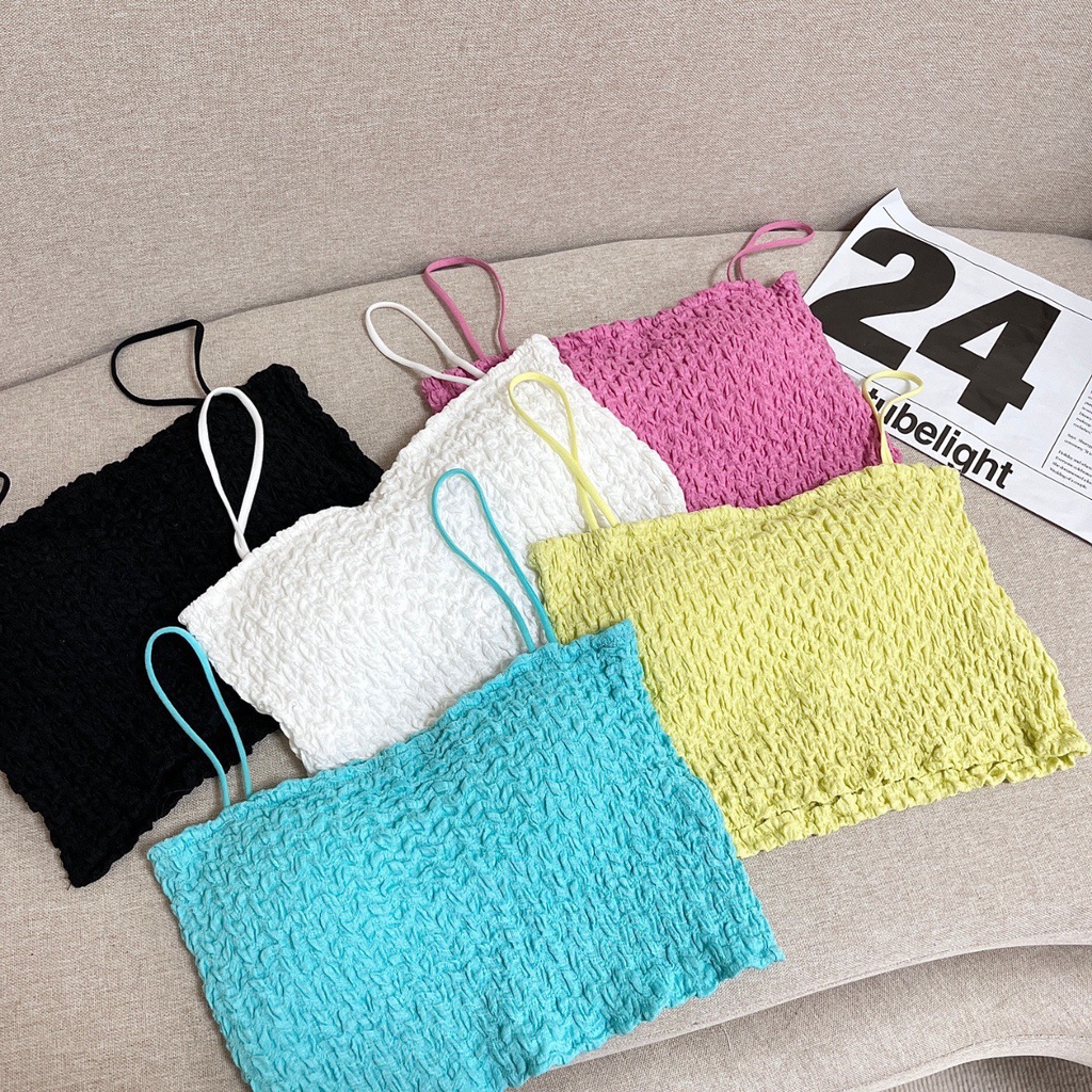 Áo Bra Nữ Xốp Nhún Dây Bún CropTop Cá Tính Trẻ Trung 587