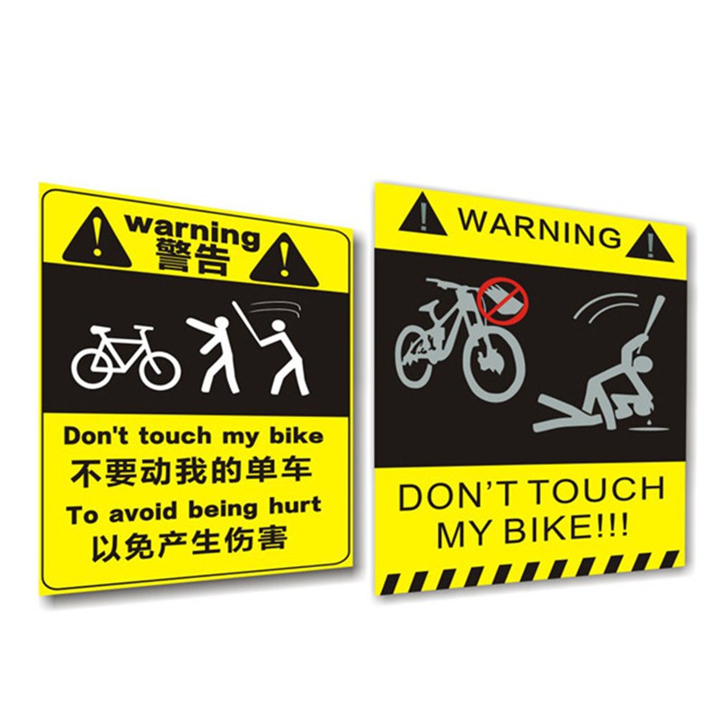 Miếng Dán Cảnh Báo Chống Thấm Nước Trang Trí Xe Đạp 4 Kiểu
