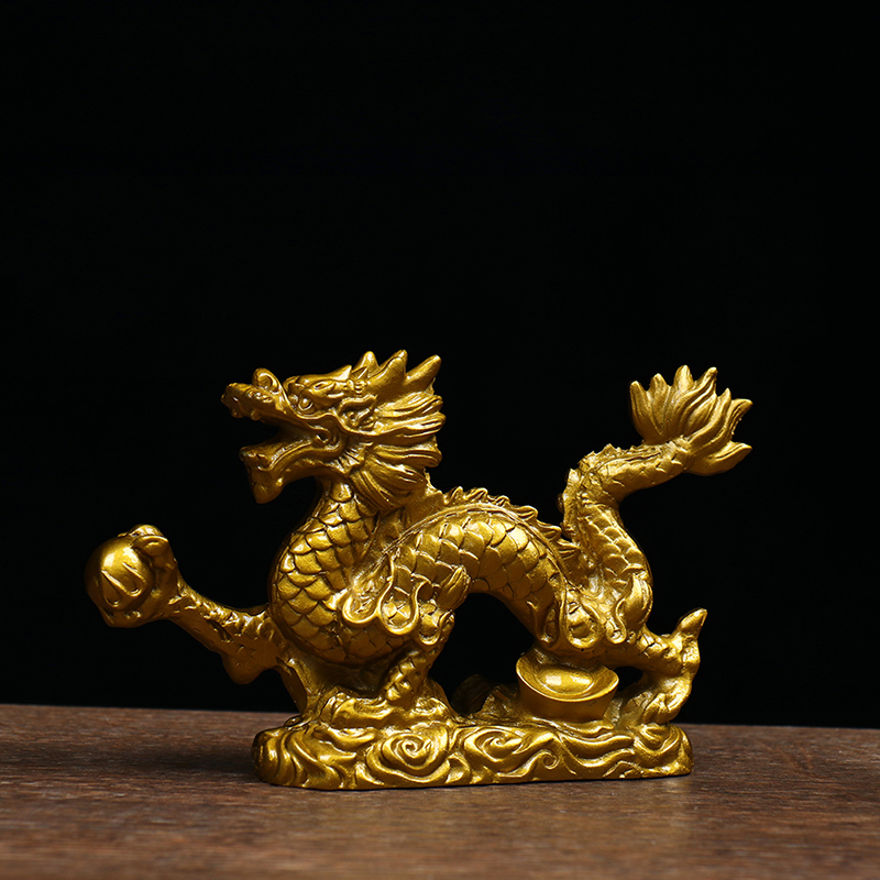 Newtimingbuild Chinese Zodiac Twelve Statue Gold Dragon Statue Animal Ornament Home Furni NTB