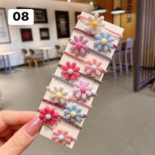 Set 10 chun cột tóc nhiều hình cho bé nk032