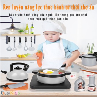 Bộ đồ chơi nấu ăn cho bé 36 món, Đồ chơi nấu ăn thiệt cho trẻ em chơi nấu cơm, nướng thịt, chiên cá - Kitchen toys kids