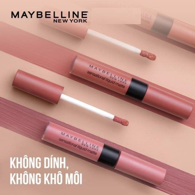 [Thanh lý] Son kem lì nhẹ môi phiên bản tông đất Maybelline New York Sensational Liquid Matte The Nudes 7ml