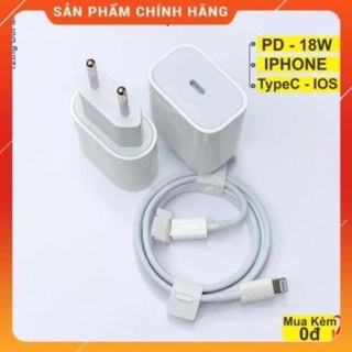 Bộ sạc nhanh dùng cho Iphone PD 18W 20W cho 11 promax, củ cáp Lightning to Typec tiêu chuẩn EU, cóc và dây sạt dài 1m
