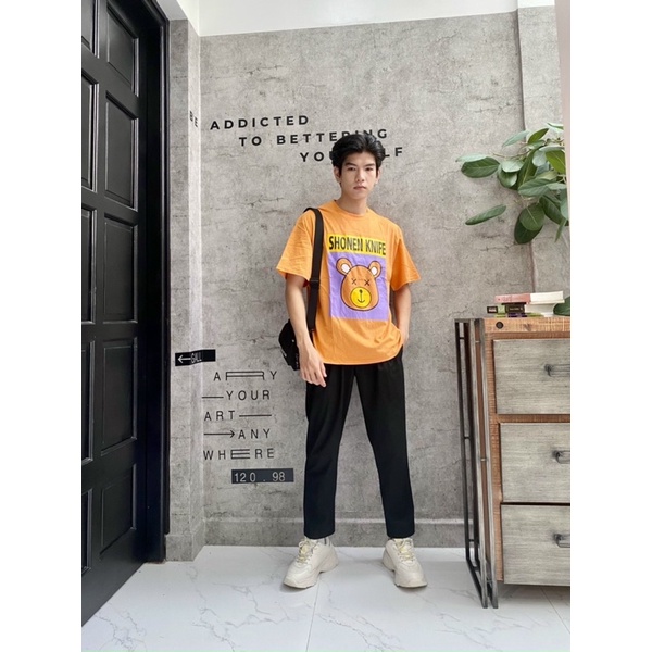 Áo thun in hình chuột form rộng thời trang nam Nô store