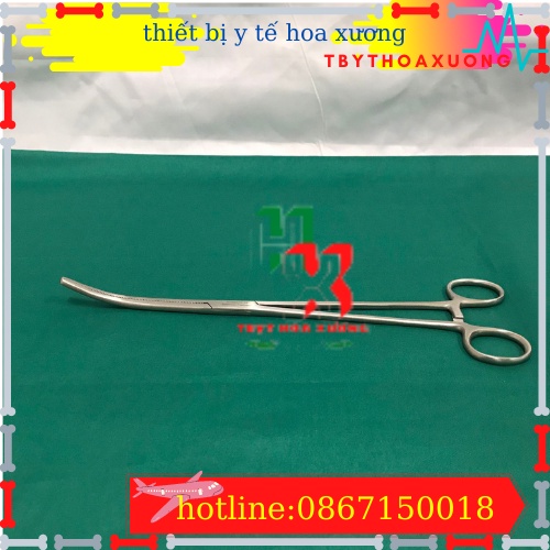 Panh Y Tế, Panh Gắp Phẫu Thuật, Pen Kẹp Y Tế, Panh Cong Không Mấu 24cm - Hàng Pakistan